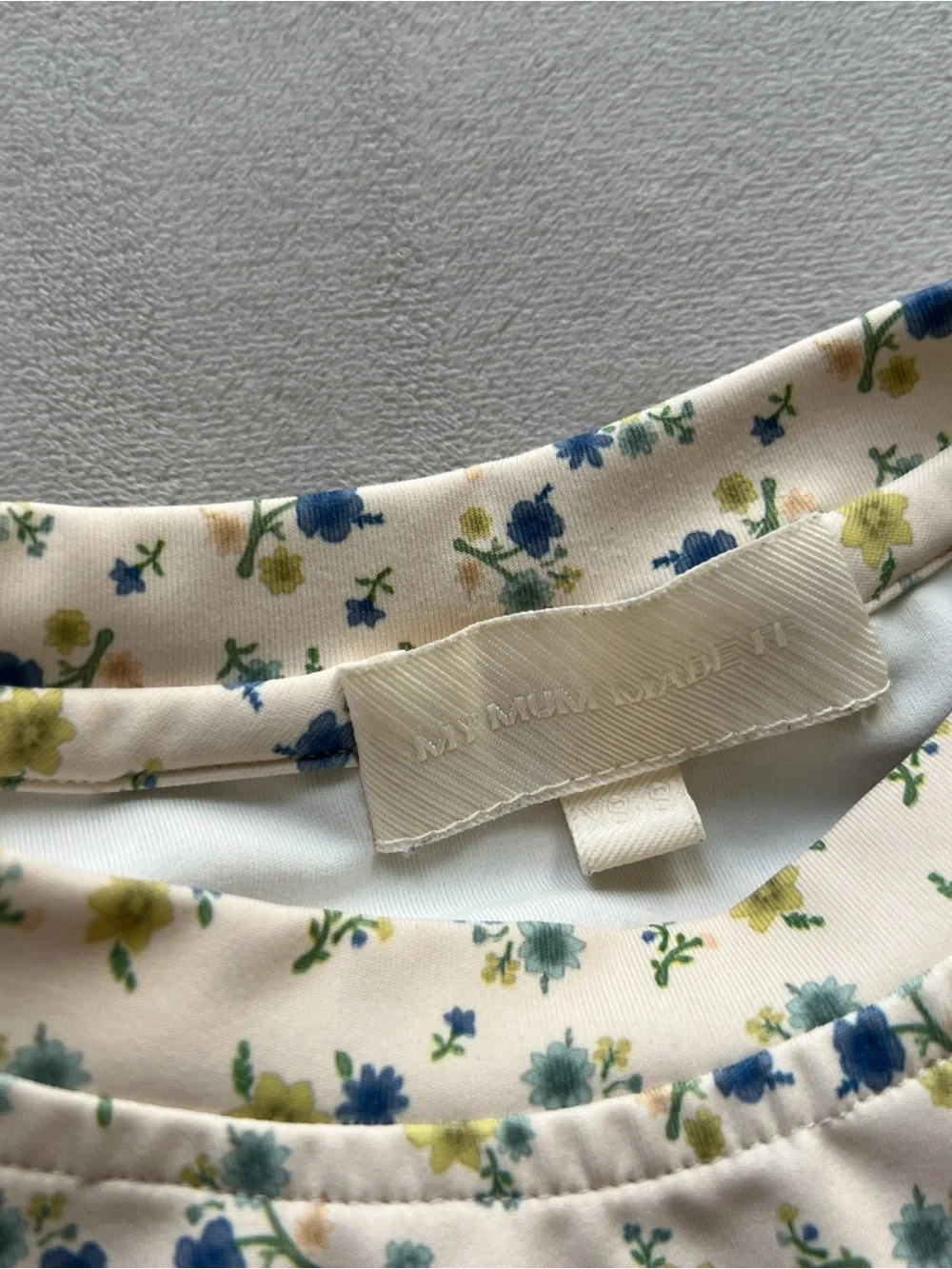 MyMumMadeIt Cream Floral Shorts and Top Set with Blue and Yellow Blooms - XS/S